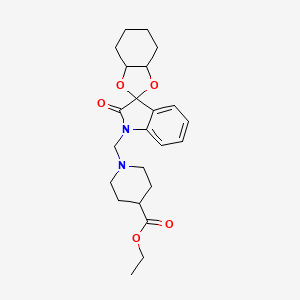 ethyl 1-[(2'-oxo-3a,4,5,6,7,7a-hexahydrospiro[1,3-benzodioxole-2,3'-indol]-1'(2'H)-yl)methyl]piperidine-4-carboxylate