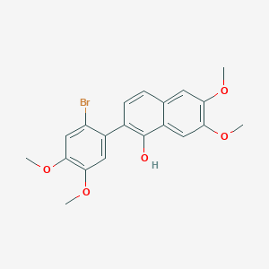 molecular formula C20H19BrO5 B11076499 2-(2-Bromo-4,5-dimethoxyphenyl)-6,7-dimethoxy-1-naphthol 