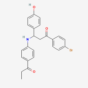 1-(4-Bromophenyl)-3-(4-hydroxyphenyl)-3-[(4-propanoylphenyl)amino]propan-1-one