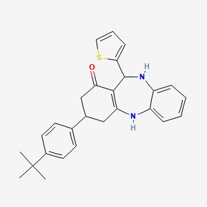 3-(4-tert-butylphenyl)-11-(thiophen-2-yl)-2,3,4,5,10,11-hexahydro-1H-dibenzo[b,e][1,4]diazepin-1-one