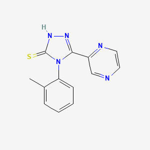 molecular formula C13H11N5S B11076527 4-(2-methylphenyl)-5-(pyrazin-2-yl)-4H-1,2,4-triazole-3-thiol 