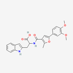 molecular formula C25H24N2O6 B11076539 N-[5-(3,4-dimethoxyphenyl)-2-methyl-3-furoyl]-3-(1H-indol-2-yl)alanine 