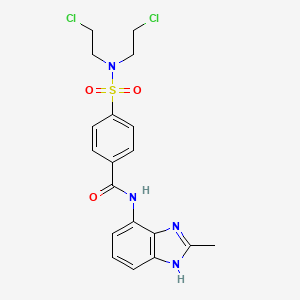 4-[bis(2-chloroethyl)sulfamoyl]-N-(2-methyl-1H-benzimidazol-7-yl)benzamide