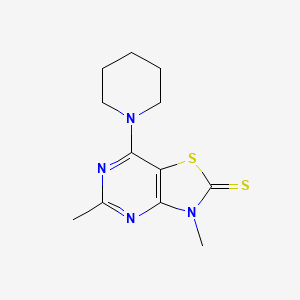 3,5-dimethyl-7-(piperidin-1-yl)[1,3]thiazolo[4,5-d]pyrimidine-2(3H)-thione