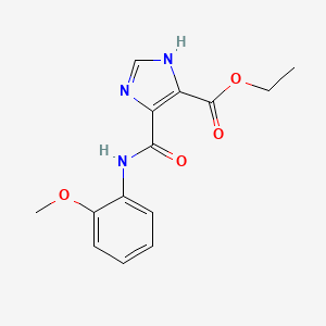 molecular formula C14H15N3O4 B11076605 ethyl 4-[(2-methoxyphenyl)carbamoyl]-1H-imidazole-5-carboxylate 