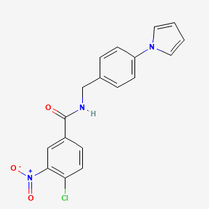 molecular formula C18H14ClN3O3 B11076611 4-chloro-3-nitro-N-[4-(1H-pyrrol-1-yl)benzyl]benzamide 