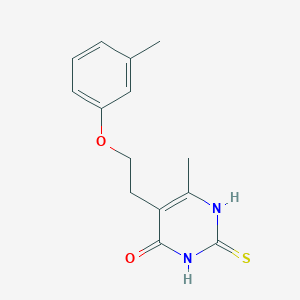 6-methyl-5-[2-(3-methylphenoxy)ethyl]-2-thioxo-2,3-dihydropyrimidin-4(1H)-one