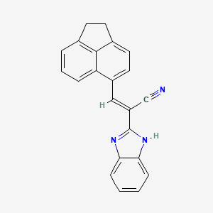 molecular formula C22H15N3 B11076649 (2E)-2-(1H-benzimidazol-2-yl)-3-(1,2-dihydroacenaphthylen-5-yl)prop-2-enenitrile 