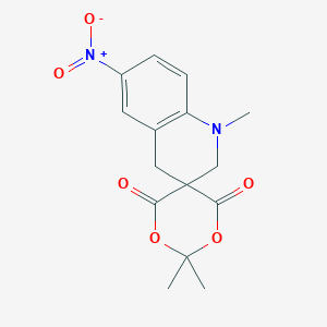 molecular formula C15H16N2O6 B11076663 1',2,2-trimethyl-6'-nitro-1',4'-dihydro-2'H-spiro[1,3-dioxane-5,3'-quinoline]-4,6-dione 