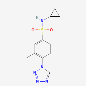 molecular formula C11H13N5O2S B11076694 N-cyclopropyl-3-methyl-4-(1H-tetrazol-1-yl)benzenesulfonamide 