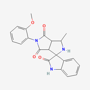 molecular formula C21H19N3O4 B11076726 5'-(2-methoxyphenyl)-3'-methyl-3a',6a'-dihydro-2'H-spiro[indole-3,1'-pyrrolo[3,4-c]pyrrole]-2,4',6'(1H,3'H,5'H)-trione 