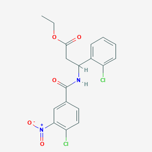 Ethyl 3-[(4-chloro-3-nitrobenzoyl)amino]-3-(2-chlorophenyl)propanoate