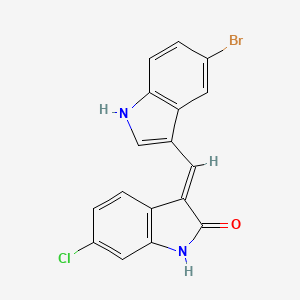 molecular formula C17H10BrClN2O B11076776 (3E)-3-[(5-bromo-1H-indol-3-yl)methylidene]-6-chloro-1,3-dihydro-2H-indol-2-one 