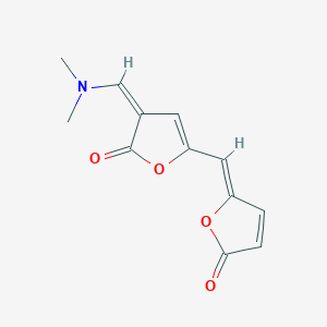 molecular formula C12H11NO4 B11076783 (3Z)-3-[(dimethylamino)methylidene]-5-[(Z)-(5-oxofuran-2(5H)-ylidene)methyl]furan-2(3H)-one 