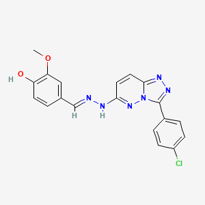 4-[(E)-{2-[3-(4-chlorophenyl)[1,2,4]triazolo[4,3-b]pyridazin-6-yl]hydrazinylidene}methyl]-2-methoxyphenol