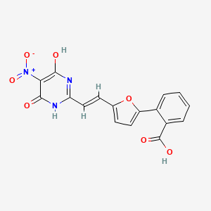 2-{5-[(E)-2-(4-hydroxy-5-nitro-6-oxo-1,6-dihydropyrimidin-2-yl)ethenyl]furan-2-yl}benzoic acid