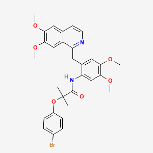 molecular formula C30H31BrN2O6 B11076821 2-(4-bromophenoxy)-N-{2-[(6,7-dimethoxyisoquinolin-1-yl)methyl]-4,5-dimethoxyphenyl}-2-methylpropanamide 