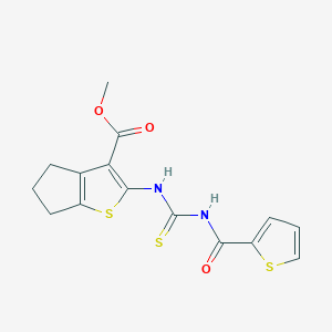 methyl 2-{[(thiophen-2-ylcarbonyl)carbamothioyl]amino}-5,6-dihydro-4H-cyclopenta[b]thiophene-3-carboxylate