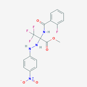 methyl 3,3,3-trifluoro-N-[(2-fluorophenyl)carbonyl]-2-[2-(4-nitrophenyl)hydrazinyl]alaninate