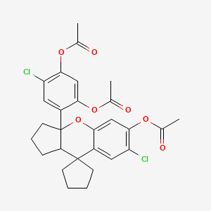 4-[6-(Acetyloxy)-7-chloro-1,2,3,9A-tetrahydro-3AH-spiro[cyclopenta[B]chromene-9,1'-cyclopentan]-3A-YL]-6-chloro-1,3-phenylene diacetate