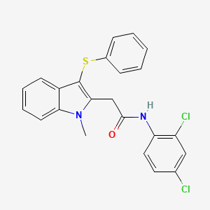 N-(2,4-dichlorophenyl)-2-[1-methyl-3-(phenylsulfanyl)-1H-indol-2-yl]acetamide