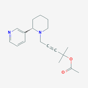 molecular formula C18H24N2O2 B11076900 2-methyl-5-[(2S)-2-(pyridin-3-yl)piperidin-1-yl]pent-3-yn-2-yl acetate 