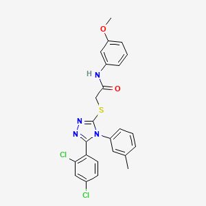 molecular formula C24H20Cl2N4O2S B11076915 2-{[5-(2,4-dichlorophenyl)-4-(3-methylphenyl)-4H-1,2,4-triazol-3-yl]sulfanyl}-N-(3-methoxyphenyl)acetamide 