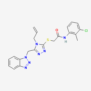 molecular formula C21H20ClN7OS B11076940 2-((5-((1H-Benzo[d][1,2,3]triazol-1-yl)methyl)-4-allyl-4H-1,2,4-triazol-3-yl)thio)-N-(3-chloro-2-methylphenyl)acetamide CAS No. 540498-73-5