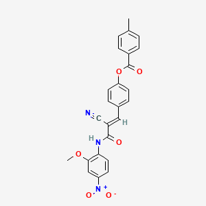 4-{(1E)-2-cyano-3-[(2-methoxy-4-nitrophenyl)amino]-3-oxoprop-1-en-1-yl}phenyl 4-methylbenzoate