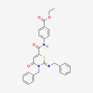 ethyl 4-({[(2Z)-3-benzyl-2-(benzylimino)-4-oxo-3,4-dihydro-2H-1,3-thiazin-6-yl]carbonyl}amino)benzoate