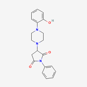 molecular formula C20H21N3O3 B11076963 3-[4-(2-Hydroxyphenyl)piperazin-1-yl]-1-phenylpyrrolidine-2,5-dione 