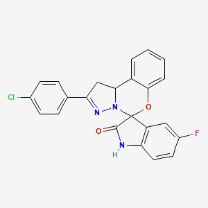 molecular formula C23H15ClFN3O2 B11076977 2'-(4-chlorophenyl)-5-fluoro-1',10b'-dihydrospiro[indole-3,5'-pyrazolo[1,5-c][1,3]benzoxazin]-2(1H)-one 