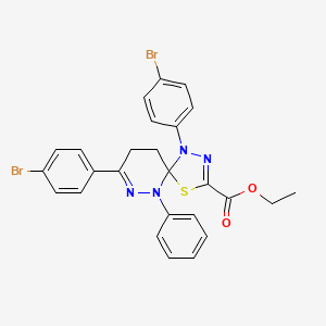 Ethyl 1,8-bis(4-bromophenyl)-6-phenyl-4-thia-1,2,6,7-tetraazaspiro[4.5]deca-2,7-diene-3-carboxylate