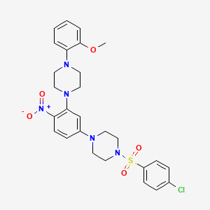 1-[(4-Chlorophenyl)sulfonyl]-4-{3-[4-(2-methoxyphenyl)piperazin-1-yl]-4-nitrophenyl}piperazine