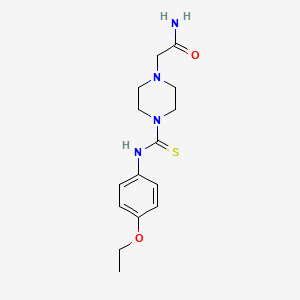 molecular formula C15H22N4O2S B11077042 2-{4-[(4-Ethoxyphenyl)carbamothioyl]piperazin-1-yl}acetamide 