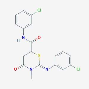 (2Z)-N-(3-chlorophenyl)-2-[(3-chlorophenyl)imino]-3-methyl-4-oxo-1,3-thiazinane-6-carboxamide