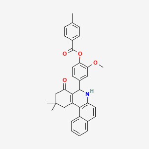 4-(2,2-Dimethyl-4-oxo-1,2,3,4,5,6-hexahydrobenzo[a]phenanthridin-5-yl)-2-methoxyphenyl 4-methylbenzoate