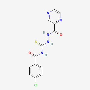 4-chloro-N-[(pyrazine-2-carbonylamino)carbamothioyl]benzamide