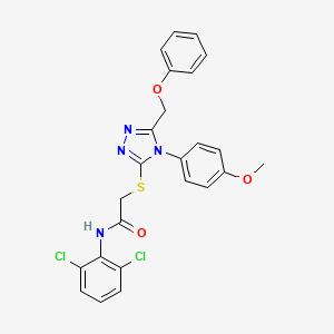 molecular formula C24H20Cl2N4O3S B11077128 N-(2,6-dichlorophenyl)-2-{[4-(4-methoxyphenyl)-5-(phenoxymethyl)-4H-1,2,4-triazol-3-yl]sulfanyl}acetamide CAS No. 539808-63-4