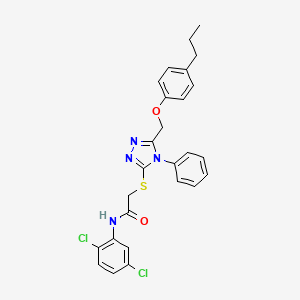 molecular formula C26H24Cl2N4O2S B11077146 N-(2,5-dichlorophenyl)-2-({4-phenyl-5-[(4-propylphenoxy)methyl]-4H-1,2,4-triazol-3-yl}sulfanyl)acetamide 