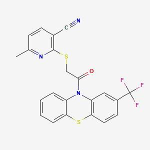 6-methyl-2-({2-oxo-2-[2-(trifluoromethyl)-10H-phenothiazin-10-yl]ethyl}sulfanyl)pyridine-3-carbonitrile