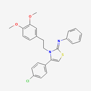 N-[(2Z)-4-(4-chlorophenyl)-3-[2-(3,4-dimethoxyphenyl)ethyl]-1,3-thiazol-2(3H)-ylidene]aniline