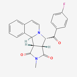 molecular formula C22H17FN2O3 B11077182 (1S,11S,12R,16S)-11-(4-fluorobenzoyl)-14-methyl-10,14-diazatetracyclo[8.6.0.02,7.012,16]hexadeca-2,4,6,8-tetraene-13,15-dione 