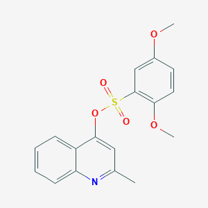 molecular formula C18H17NO5S B11077184 2,5-Dimethoxybenzenesulfonic acid, (2-methylquinolin-4-yl) ester CAS No. 681853-46-3