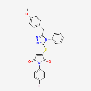 1-(4-fluorophenyl)-3-{[5-(4-methoxybenzyl)-4-phenyl-4H-1,2,4-triazol-3-yl]sulfanyl}-1H-pyrrole-2,5-dione