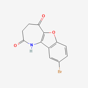 molecular formula C12H8BrNO3 B11077204 9-bromo-3,4-dihydro-1H-[1]benzofuro[3,2-b]azepine-2,5-dione 