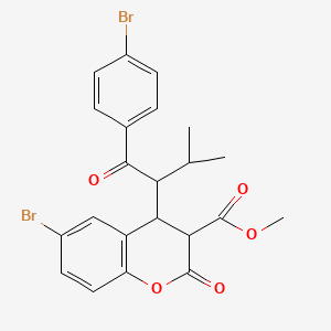 molecular formula C22H20Br2O5 B11077211 methyl 6-bromo-4-[1-(4-bromophenyl)-3-methyl-1-oxobutan-2-yl]-2-oxo-3,4-dihydro-2H-chromene-3-carboxylate 