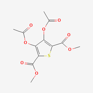 molecular formula C12H12O8S B11077216 Dimethyl 3,4-bis(acetyloxy)thiophene-2,5-dicarboxylate 