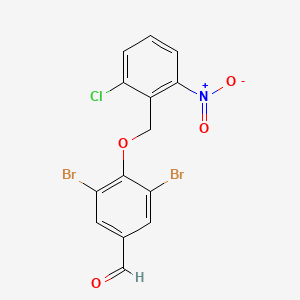 molecular formula C14H8Br2ClNO4 B11077218 3,5-Dibromo-4-[(2-chloro-6-nitrobenzyl)oxy]benzaldehyde 