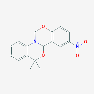 molecular formula C17H16N2O4 B11077224 13,13-dimethyl-10-nitro-11bH,13H-[1,3]benzoxazino[3,4-a][3,1]benzoxazine 